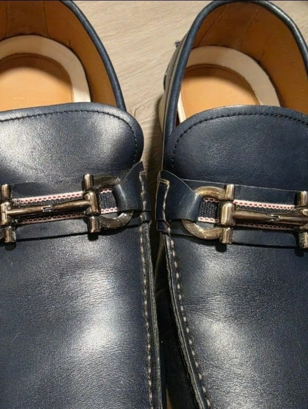 EUC Men's Salvatore Ferragamo Lorien Saxony Blue Leather Boat Shoes Size 10.5 2E